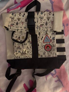 Hello Kitty Cream Black Patterned Back pack